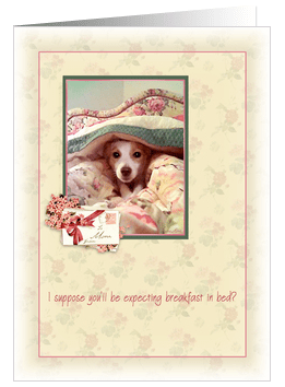 Breakfast in Bed Greeting Card, Mother's Day, Ernestine Grindal