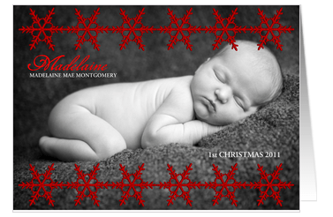 First Christmas Snowflake Personalized Photo Card Greeting Cards