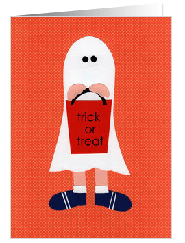 trick or treat ghost Greeting Cards