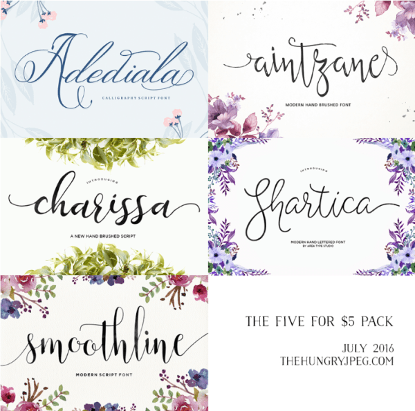 Five Fonts for $5 by TheHungryJPEG - TheHungryJPEG.com 2016-07-20 11-40-08
