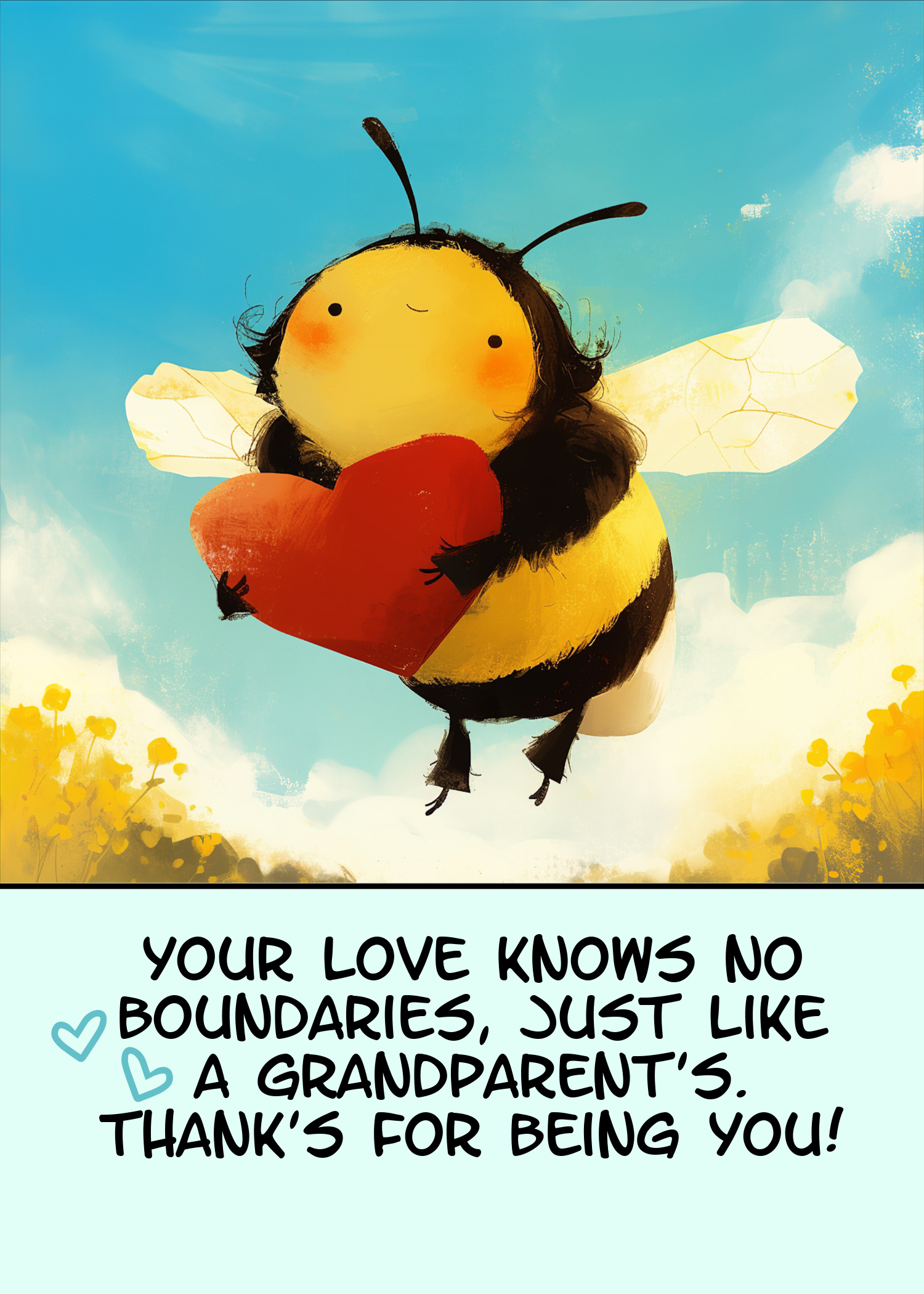 grandparents day heart bee